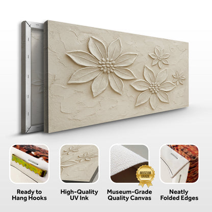 Floral Abstract Wall Art V canvas by Tailored Canvases; beige canvas with embossed flowers on Tampa Home & Garden Store