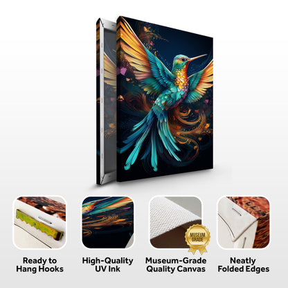 Humming Bird Abstract Wall Art II canvas Tailored Canvases teal orange Crafting Canvas on Tampa Home & Garden Store