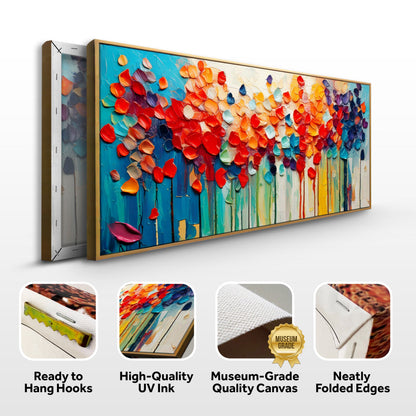 Colorful Petals Wall Art Canvas by Tailored Canvases; vivid petals in red, orange, blue on Tampa Home & Garden Store