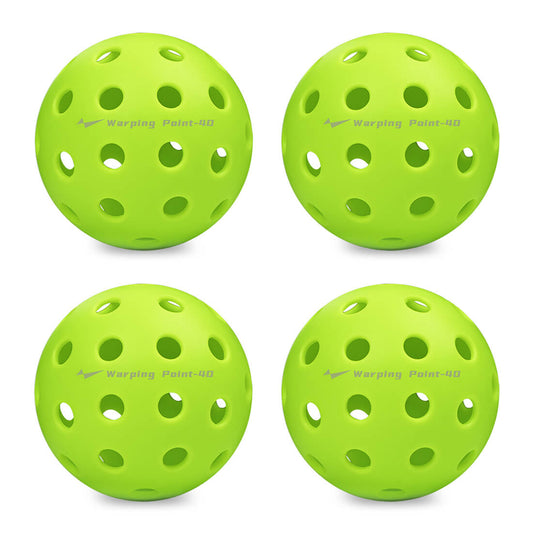 Outdoor practice pickleballs neon green Warping Point 4-pack on Tampa Home & Garden Store