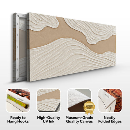Minimalist Wall Art III canvas by Tailored Canvases; beige and white textured wave design crafting canvas on Tampa Home & Garden Store