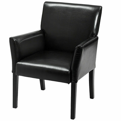 Modern PU Leather Executive Arm Chair by DirectDeals in black, square-leg office chair on Tampa Home & Garden Store