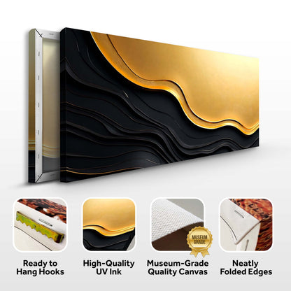 Black and gold minimalist abstract V canvas with gold accents by Tailored Canvases on Tampa Home & Garden Store