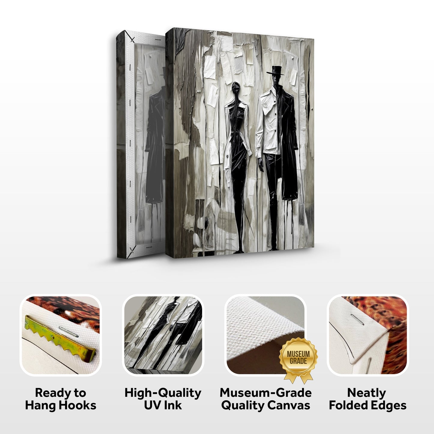Beige & Black minimalist canvas wall art by Tailored Canvases on Tampa Home & Garden Store
