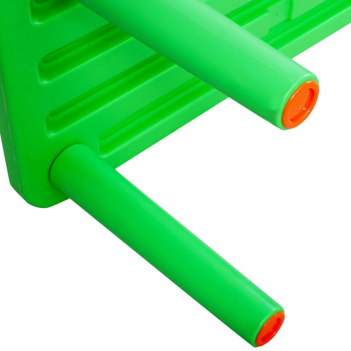 Kids portable plastic activity table legs in bright green with orange end caps DirectDeals on Tampa Home & Garden Store