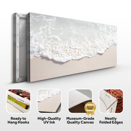 Sandy Waves Wall Art canvas, three-panel beach scene with foamy surf by Tailored Canvases on Tampa Home & Garden Store