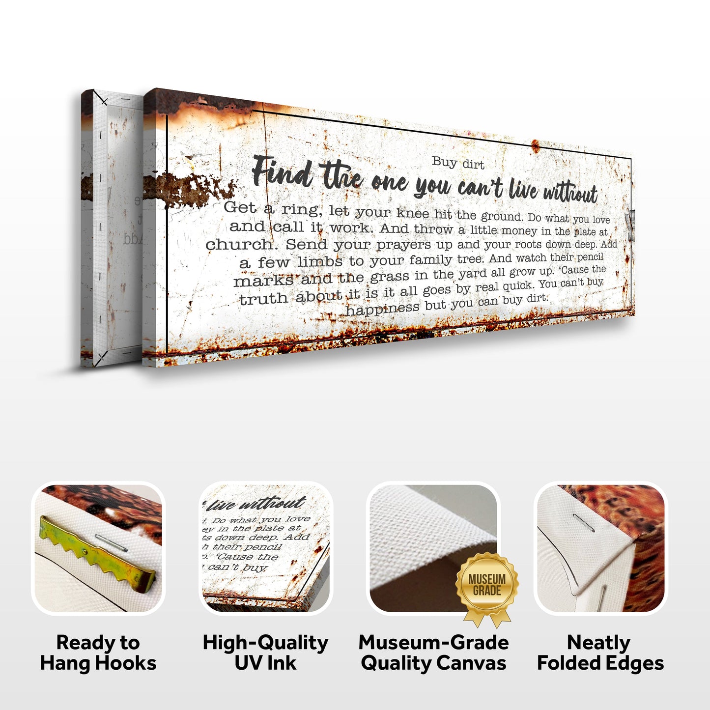 Find The One You Can't Live Without Family Sign canvas Tailored Canvases, rustic white on Tampa Home & Garden Store