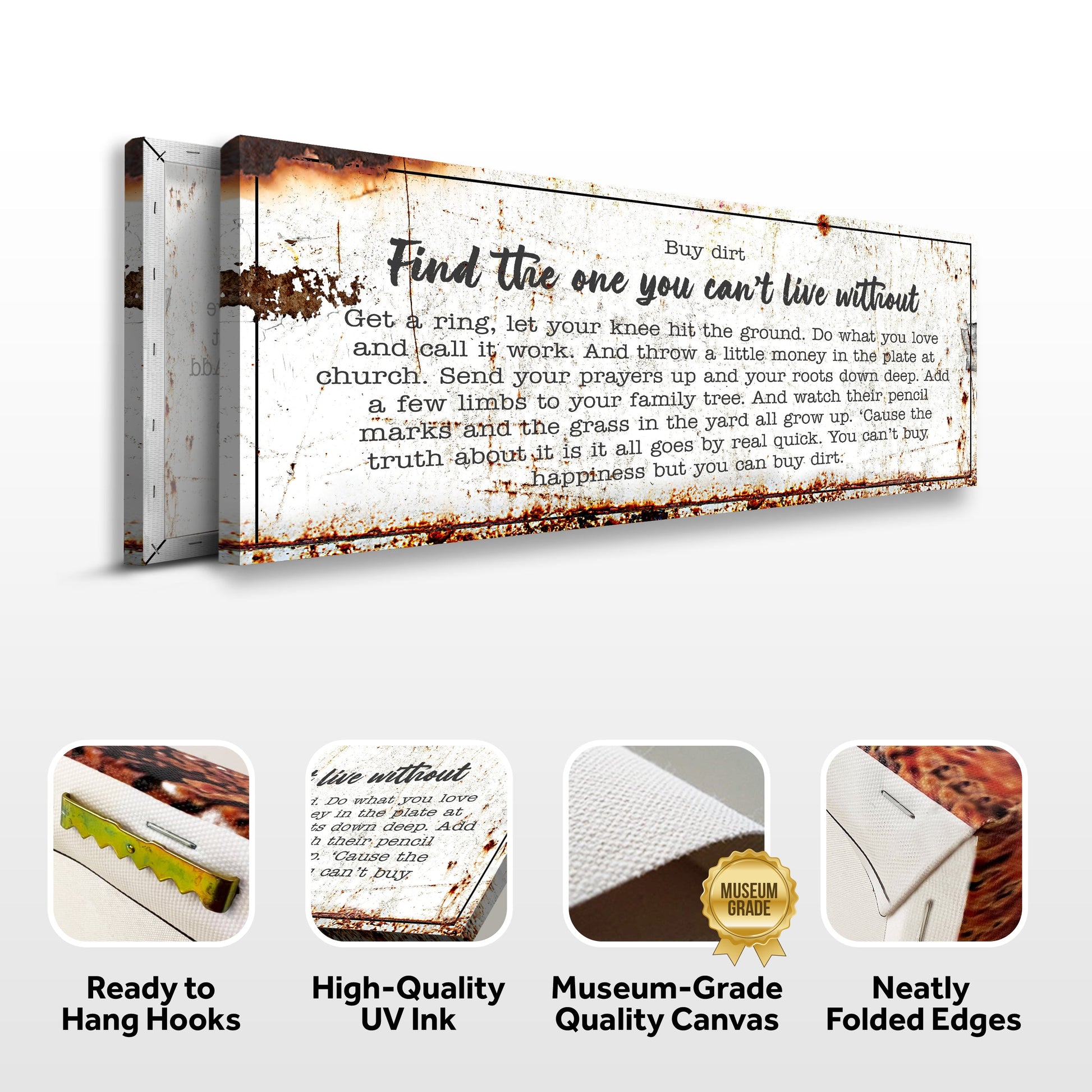 Find The One You Can't Live Without Family Sign canvas Tailored Canvases, rustic white on Tampa Home & Garden Store