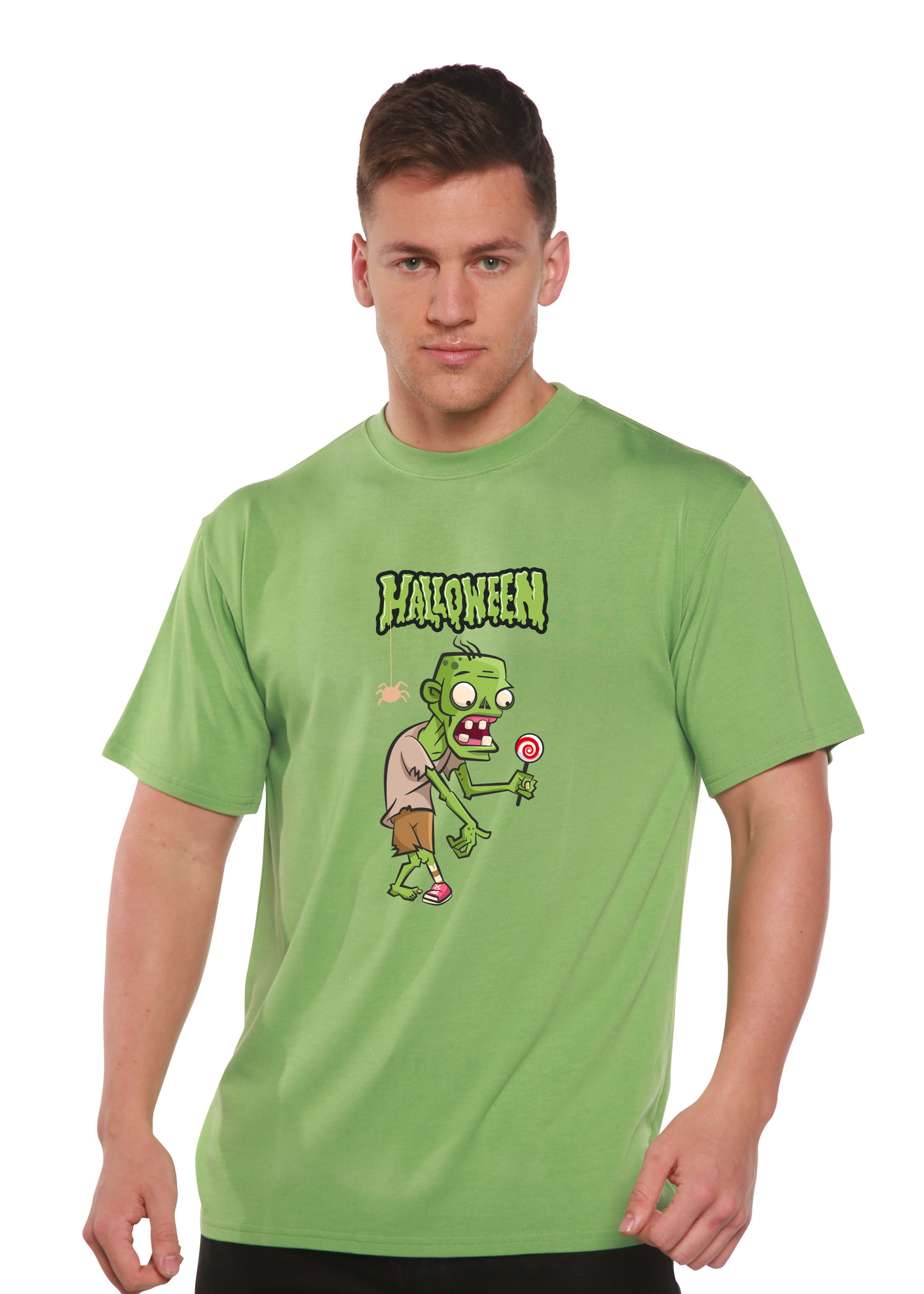 Halloween Green Monster graphic tee, unisex bamboo viscose/organic cotton by Spun Bamboo on Tampa Home & Garden Store