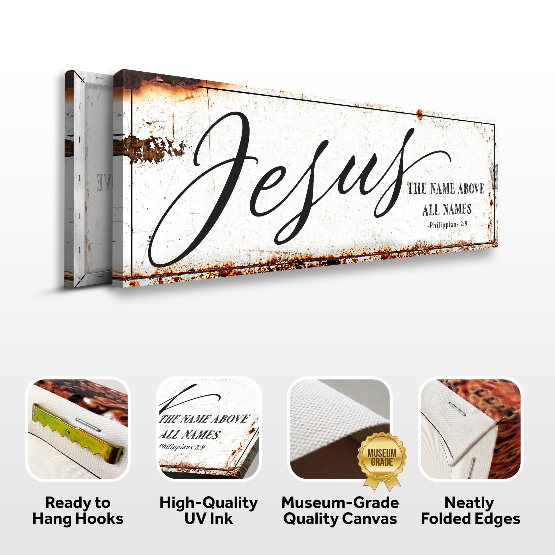 Canvas sign Jesus The Name Above All Names Philippians 2:9 Tailored Canvases crafting canvas on Tampa Home & Garden Store