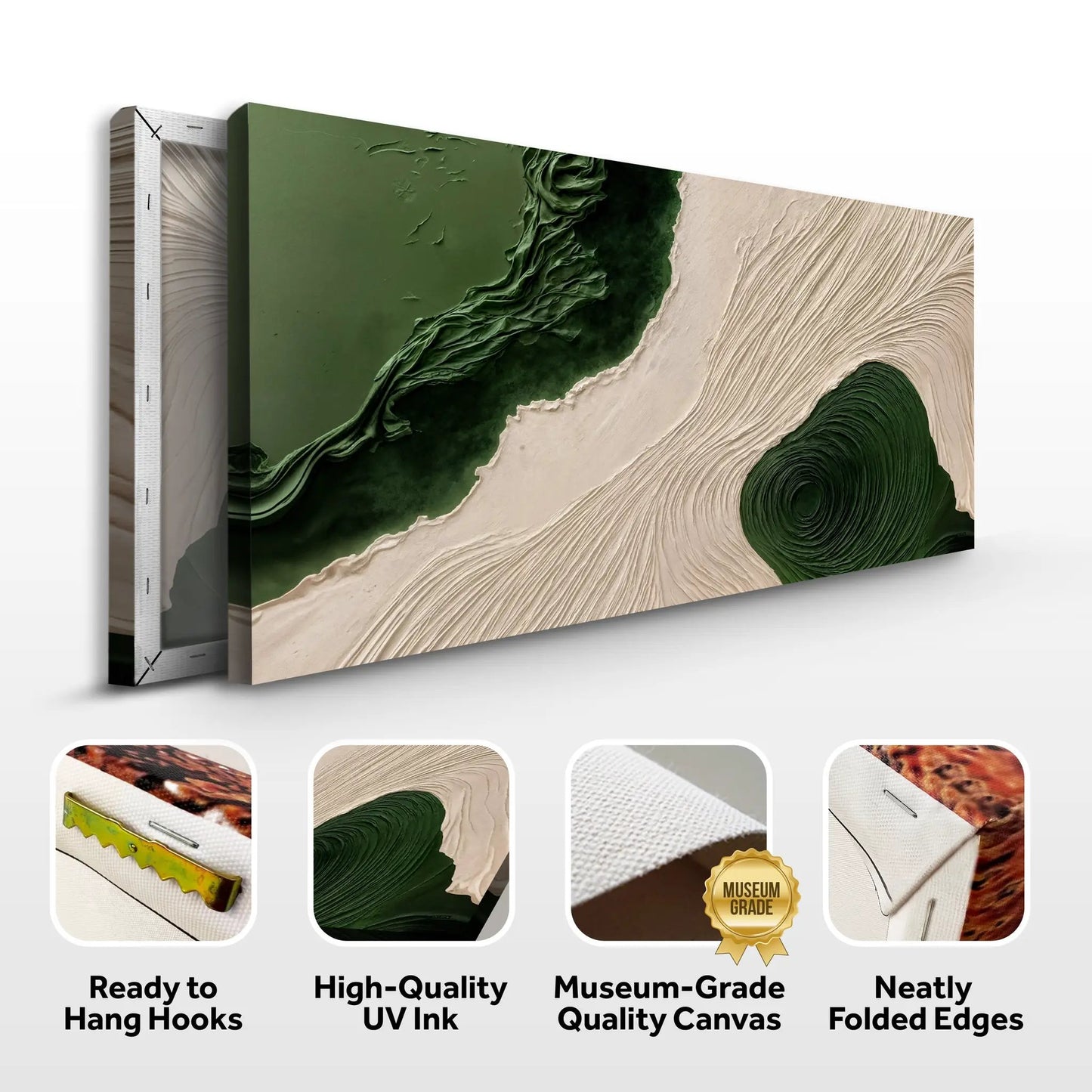 Green Rivers Abstract Wall Art XII Canvas Print