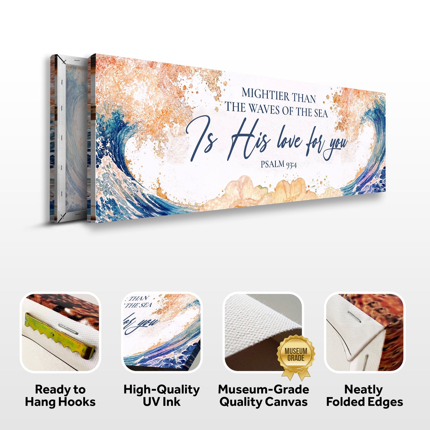 Mightier Than the Waves of the Sea Psalm 93:4 Faith Sign IV canvas Tailored Canvases on Tampa Home & Garden Store