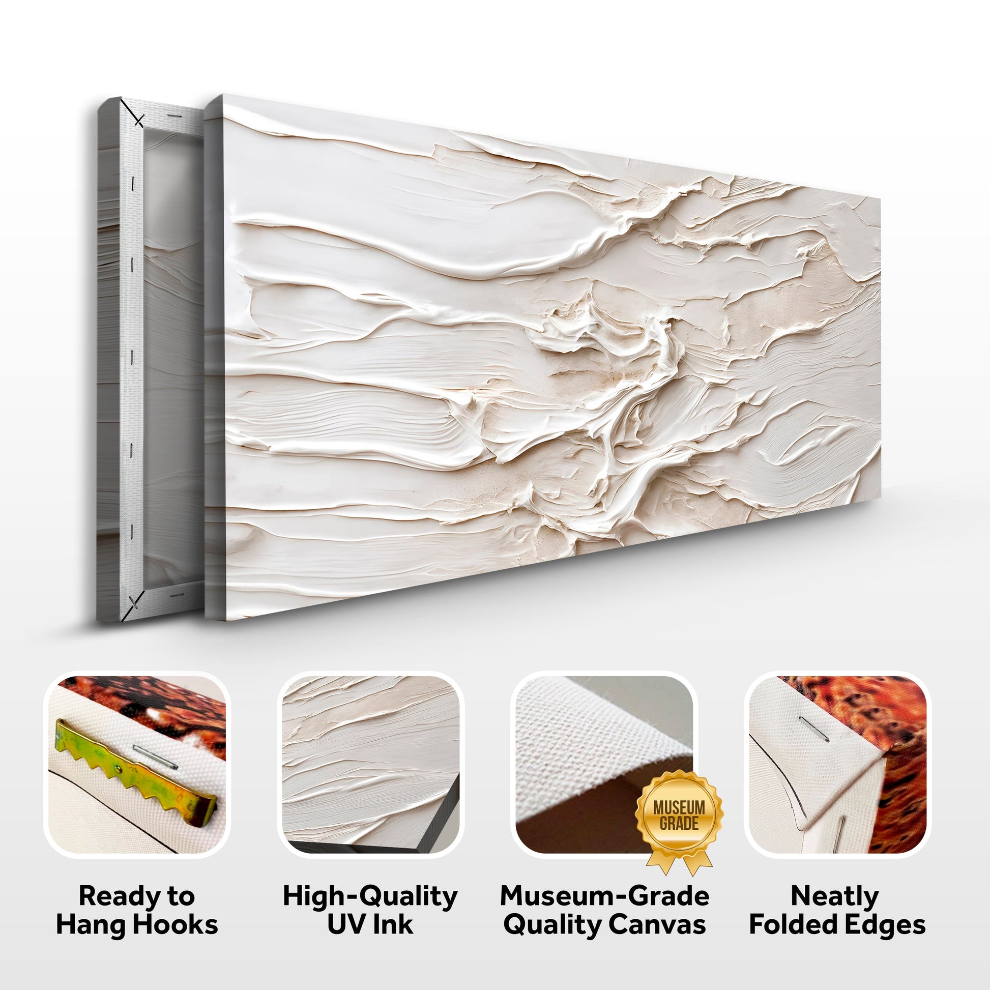 Minimalist Wall Art IX canvas by Tailored Canvases with a textured cream surface on Tampa Home & Garden Store
