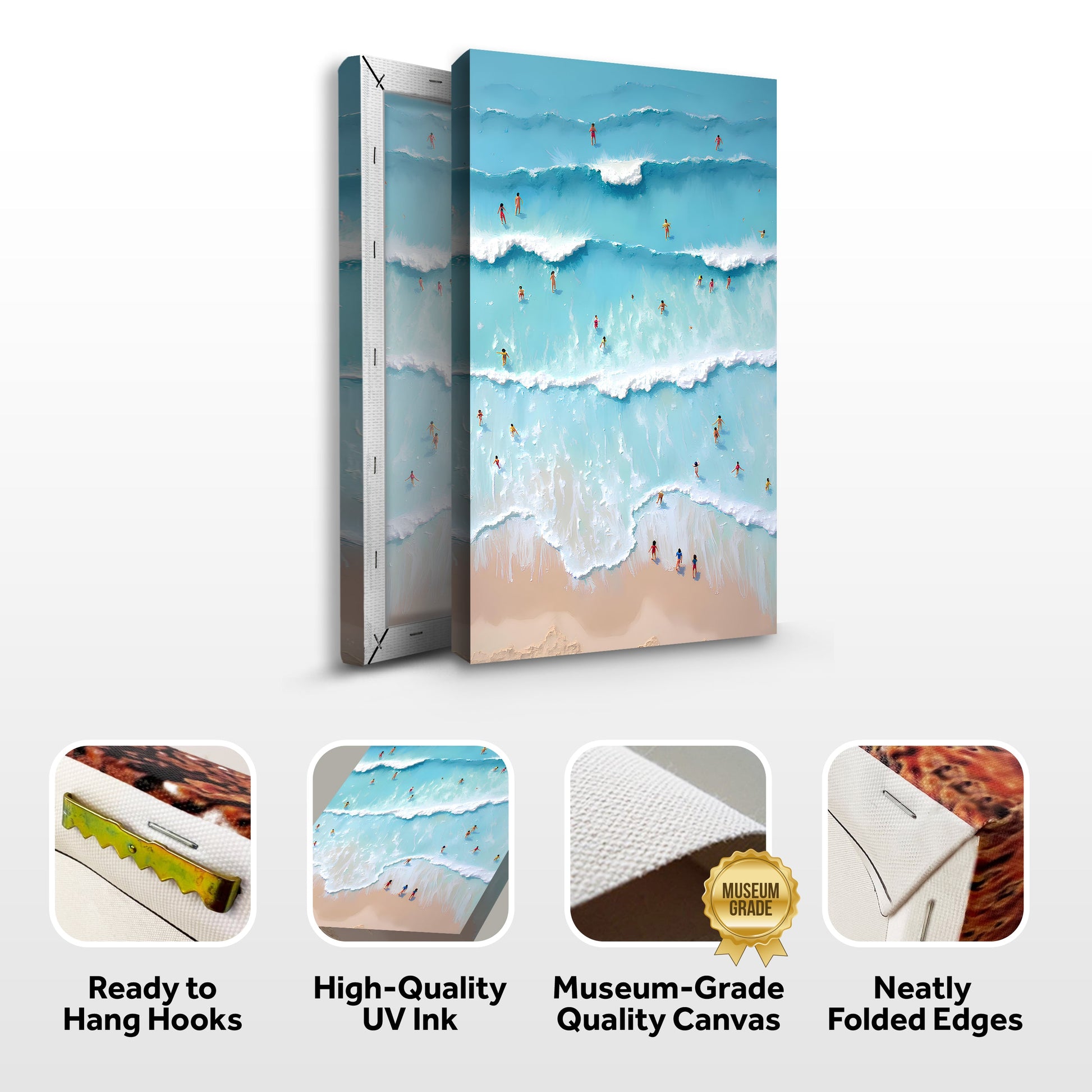 Beach Days Wall Art IX canvas, two-panel ocean scene with surfers Tailored Canvases on Tampa Home & Garden Store