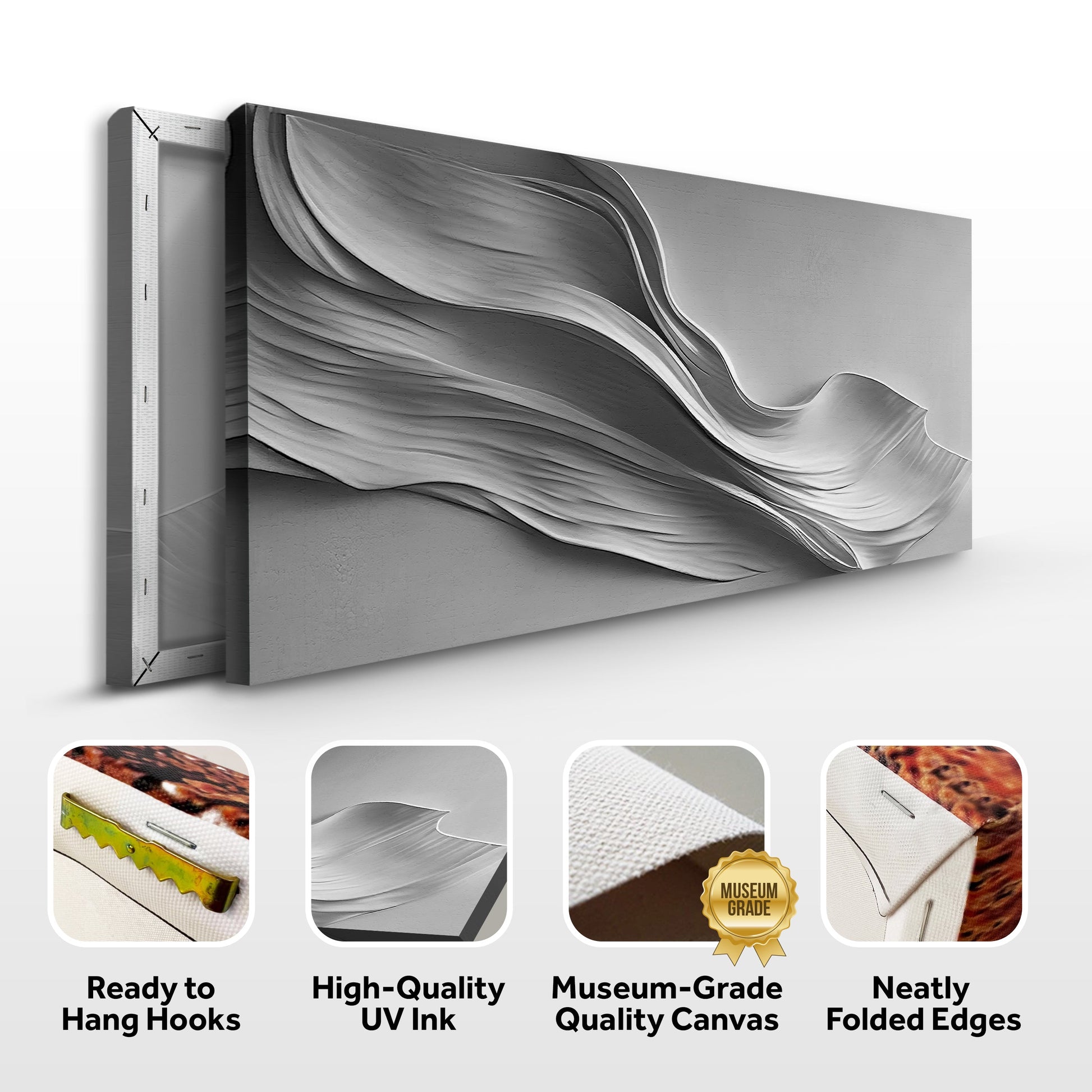 Stormy Gray Minimalist Canvas Wall Art by Tailored Canvases, crafting canvas on Tampa Home & Garden Store