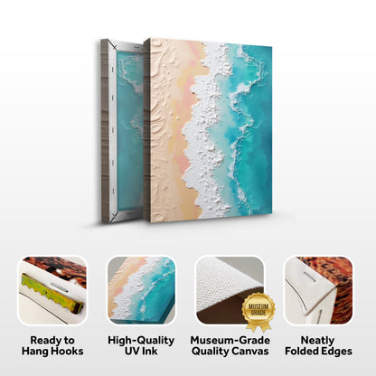 3D Minimalist Pink and Blue Ocean Wall Art canvas - 3-panel by Tailored Canvases on Tampa Home & Garden Store