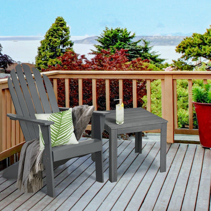 Sillón Adirondack de exterior de madera de acacia con diseño ergonómico - Gris