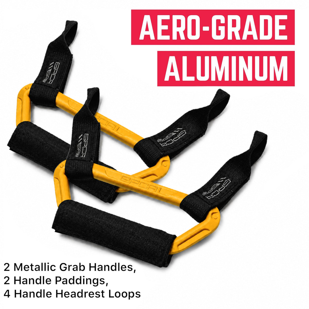 Back Grip PRO Headrest Handles for Tesla S/3/Y, 2-pack GPCA yellow metal grips on Tampa Home & Garden Store