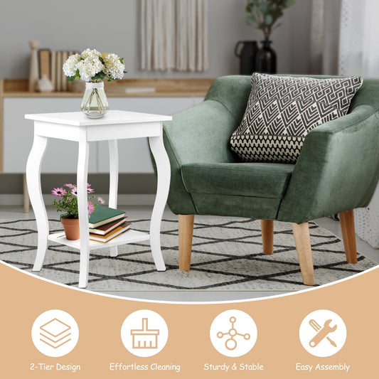Set of 2 Accent Side Tables with Shelf - Tampa Home & Garden Store