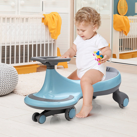 Wiggle Car Ride-on Toy with Flashing Wheels-Blue - Tampa Home & Garden Store