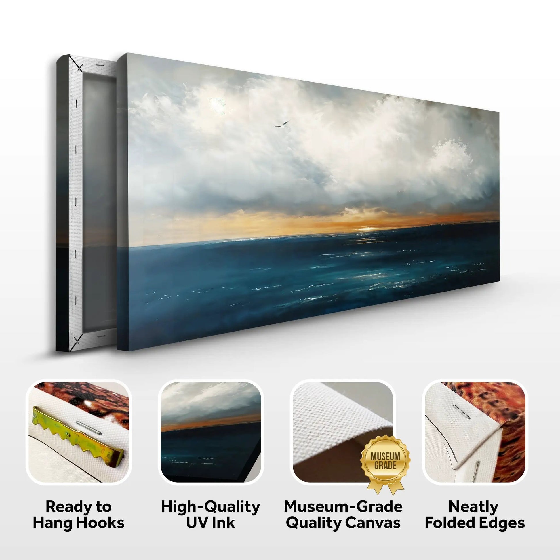 Waterscape Abstract Wall Art III canvas featuring a serene seascape of clouds and sunset on Tampa Home & Garden Store