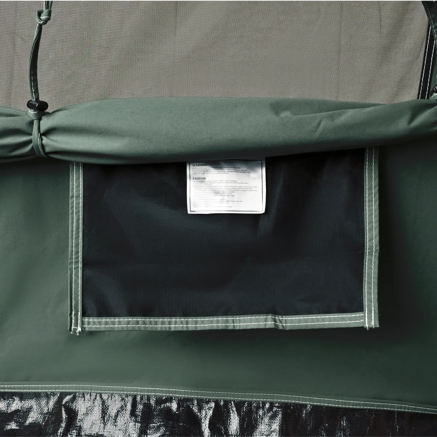 10'x10' Prota Canvas Tent by White Duck Outdoors, olive green canvas with reinforced seams and visible care label on Tampa Home & Garden Store