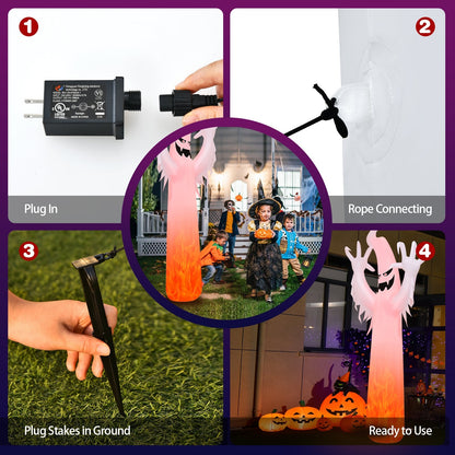 12 Ft Halloween Inflatable with LED DirectDeals; plug-in power adapter and rope connection on Tampa Home & Garden Store