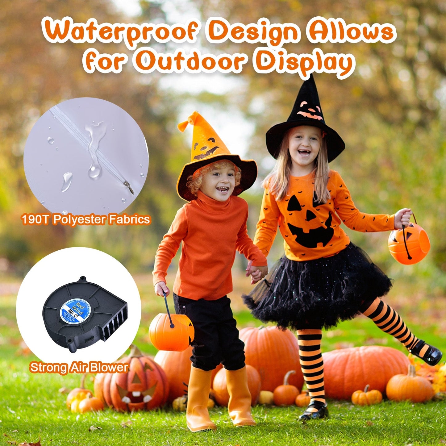 2-pack 3ft Halloween eyeball inflatables with air blower by DirectDeals for outdoor party decor on Tampa Home & Garden Store