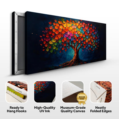 Rainbow Bloom Wall Art Canvas by Tailored Canvases; vibrant impasto tree with multicolor leaves on Tampa Home & Garden Store