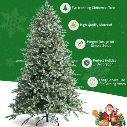 DirectDeals 8 ft hinged artificial Christmas spruce tree with mixed PE/PVC tips green on Tampa Home & Garden Store