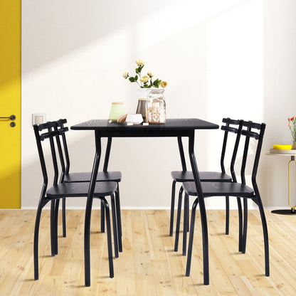 Juego de comedor de 5 piezas con 4 sillas y respaldos