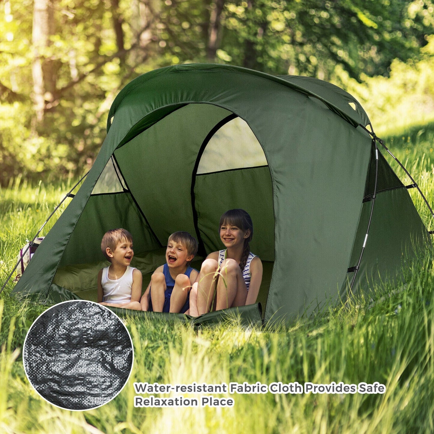 GemGear 2-Person Outdoor Camping Tent with External Cover in green on Tampa Home & Garden Store