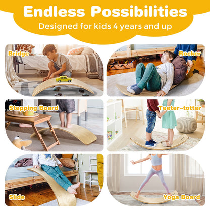 12 Inch Wobble Board for Balance Training-Natural - Tampa Home & Garden Store