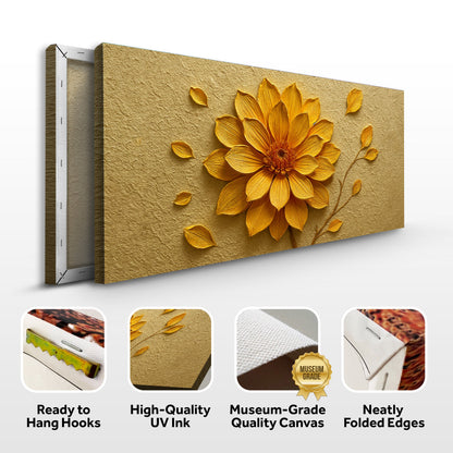 Canvas Golden Dandelion Minimalist Abstract Wall Art IV Tailored Canvases, golden flower on beige on Tampa Home & Garden Store