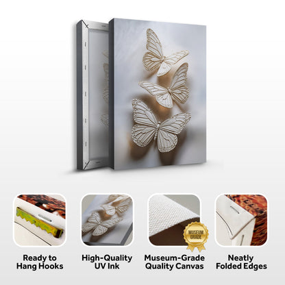 Delicate Flight Wall Art canvas with cream butterfly silhouettes on a soft grey backdrop on Tampa Home & Garden Store