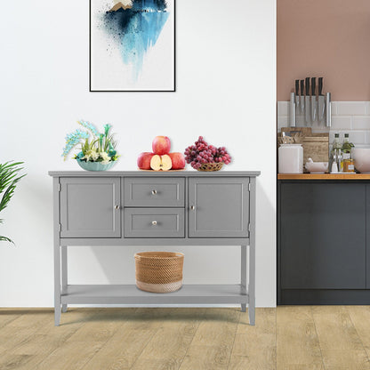 Aparador de madera Consola con cajones y almacenamiento - Gris