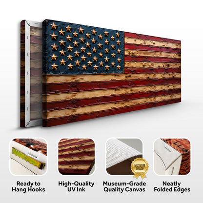 Old Glory American Flag Wall Art canvas by Tailored Canvases; craft-ready rustic panels on Tampa Home & Garden Store