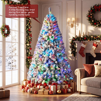 6 ft DirectDeals Smart Pencil Christmas Tree with RGB lights and music sync in a room on Tampa Home & Garden Store