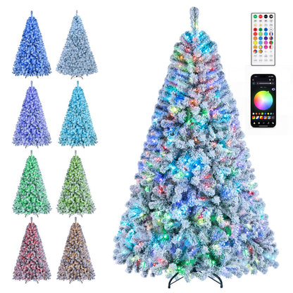 6 ft DirectDeals smart pencil Christmas tree with RGB lights and music sync; displays several color variants with remote and phone app on Tampa Home & Garden Store