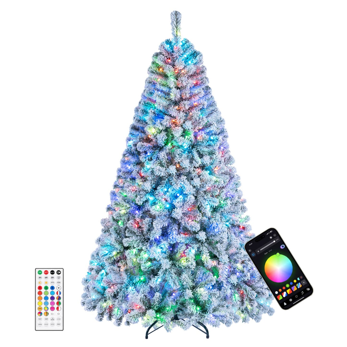 DirectDeals 6 ft smart pencil Christmas tree with RGB lights and music sync, remote and app on Tampa Home & Garden Store