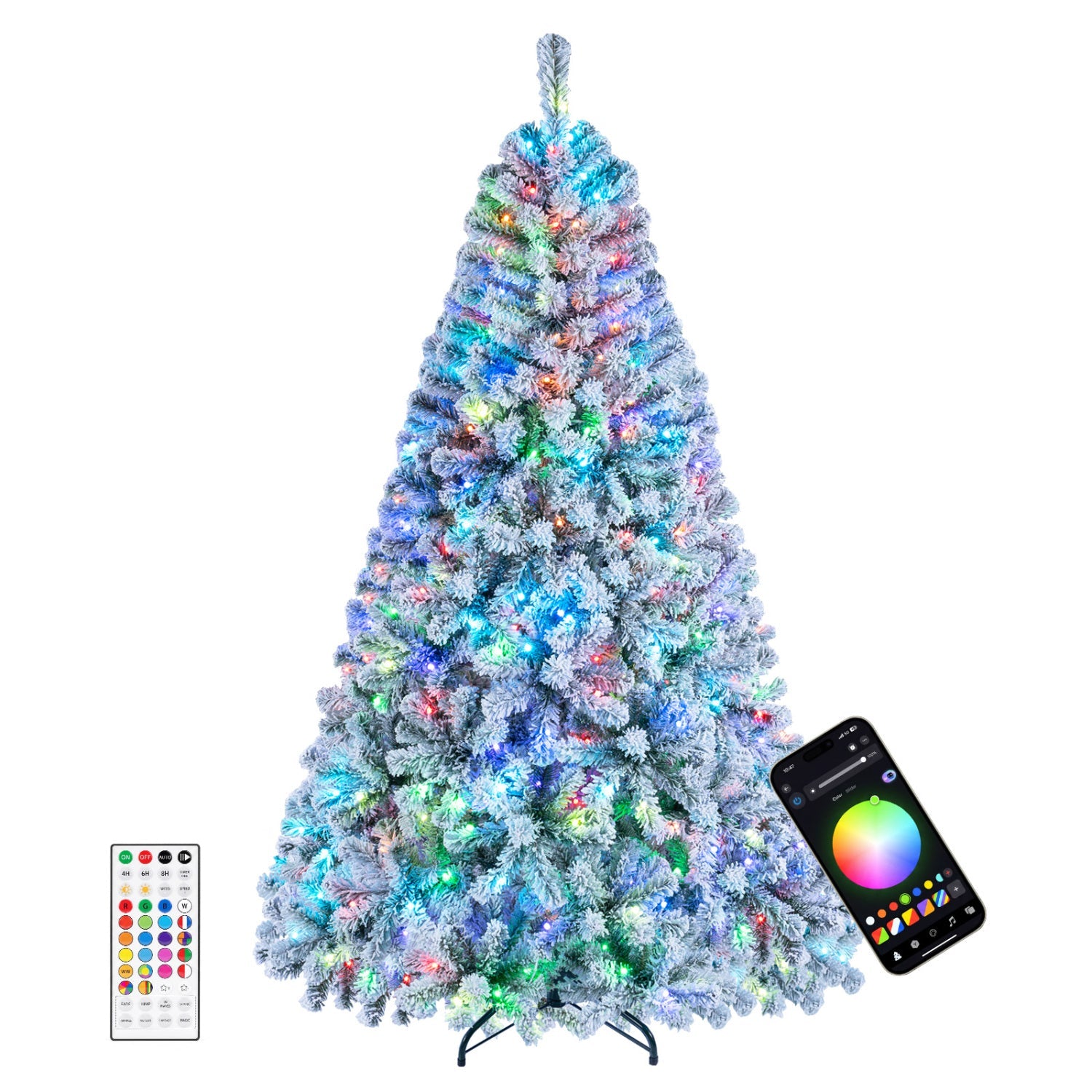 DirectDeals 6 ft smart pencil Christmas tree with RGB lights and music sync, remote and app on Tampa Home & Garden Store