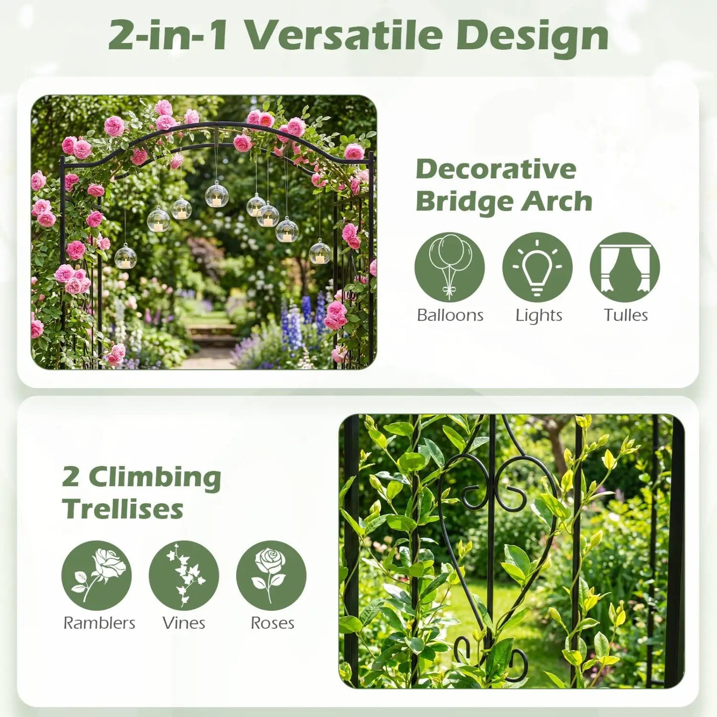 Seven and a Half Feet Garden Arbor Arch Trellis
