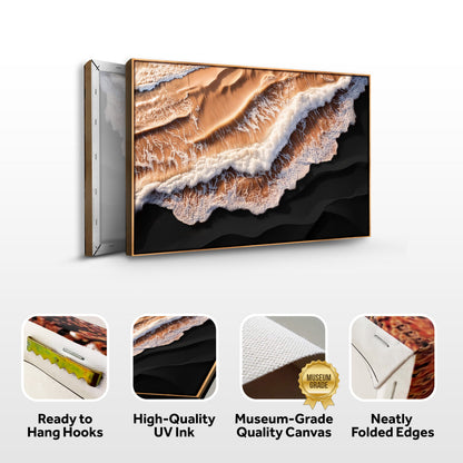 Amber Ocean Waves Wall Art canvas by Tailored Canvases; amber ocean wave print on wooden canvas on Tampa Home & Garden Store