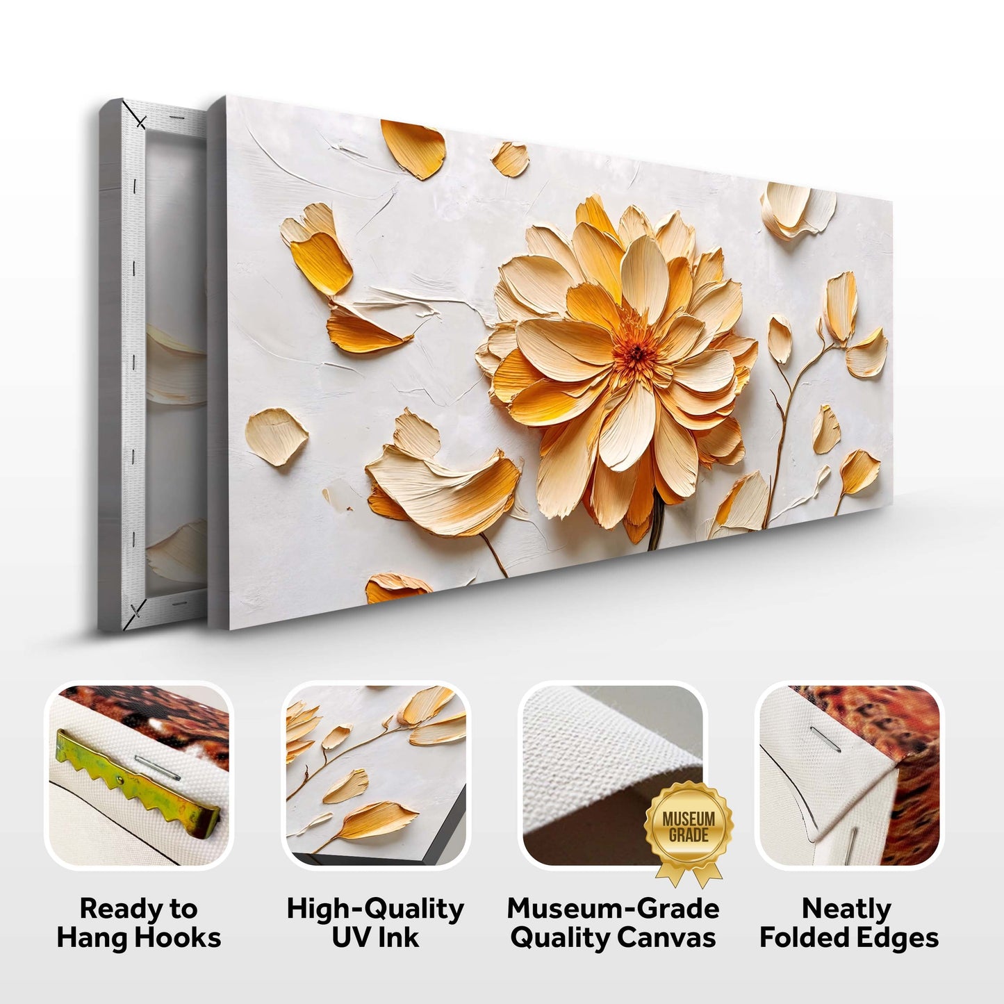 Golden Dandelion Minimalist Abstract Wall Art III canvas by Tailored Canvases on Tampa Home & Garden Store