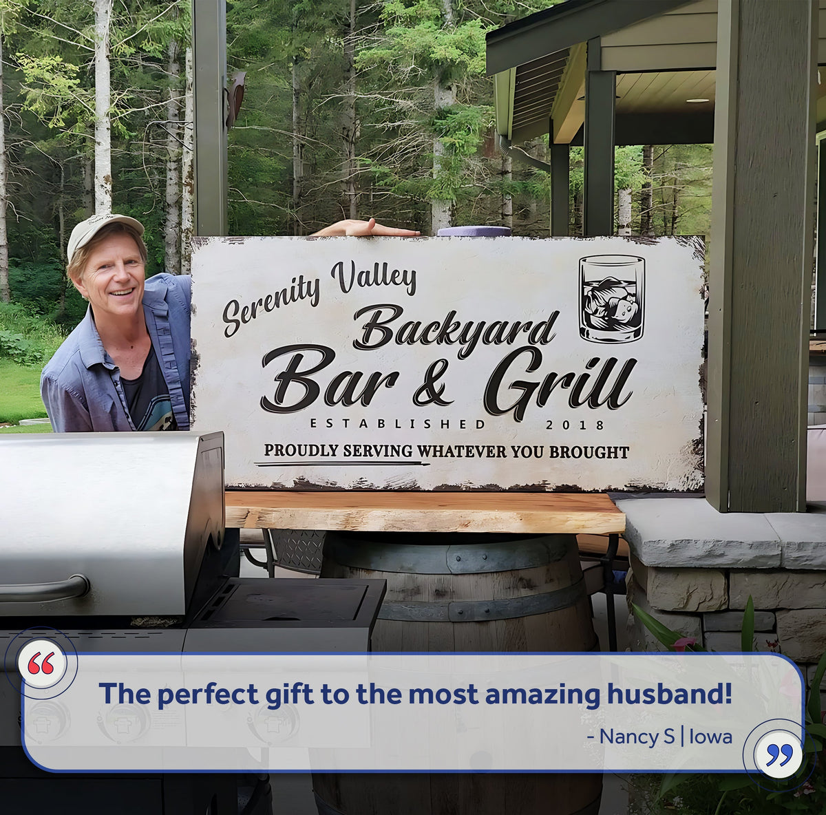 Backyard Bar & Grill Sign XVI canvas crafting sign by Tailored Canvases on Tampa Home & Garden Store
