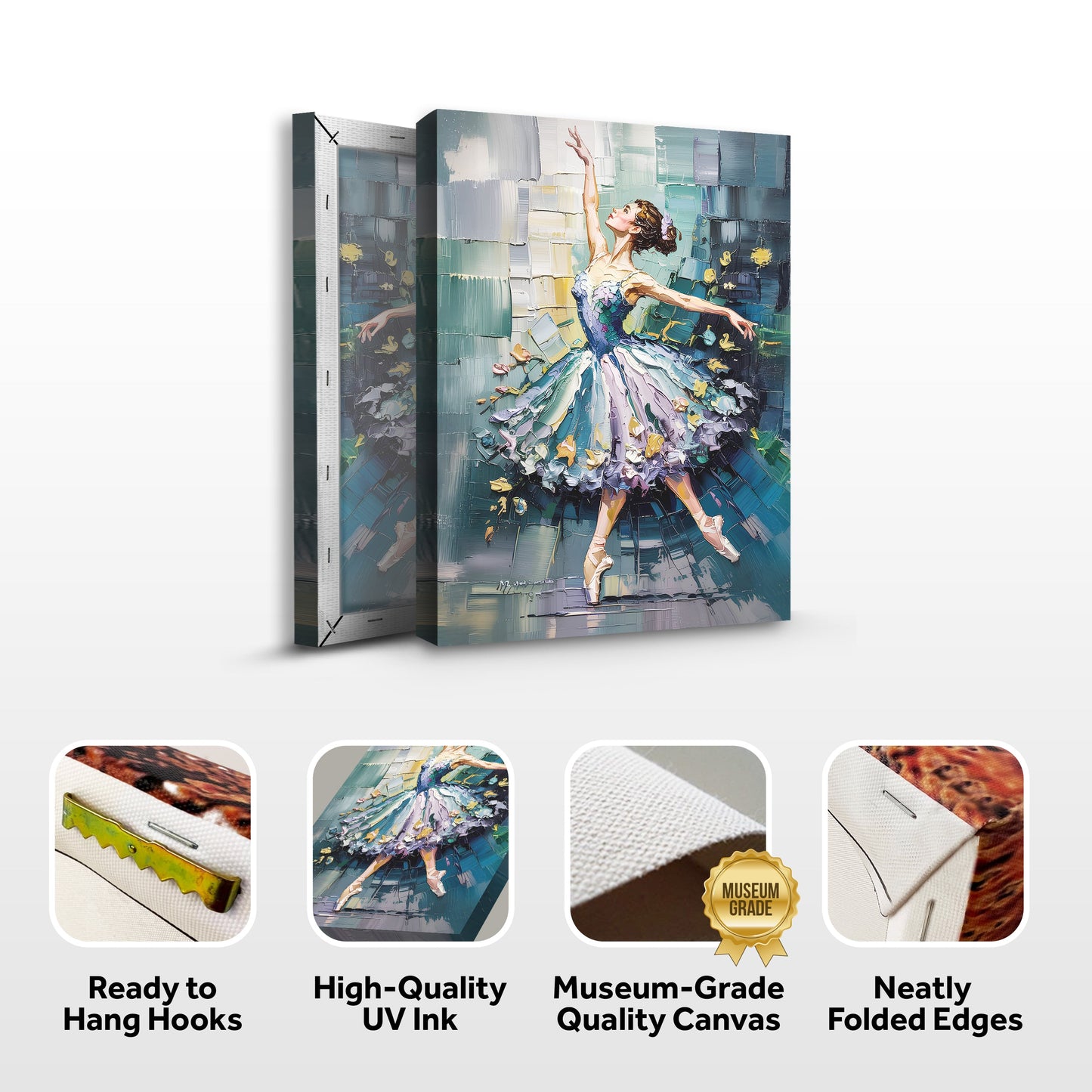 Ballerina Abstract Wall Art Crafting Canvas by Tailored Canvases, colorful textured dancer on Tampa Home & Garden Store