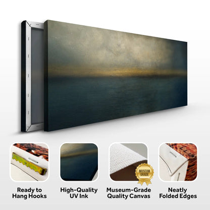Waterscape Abstract Wall Art canvas by Tailored Canvases; gradient seascape in blue to gold on Tampa Home & Garden Store