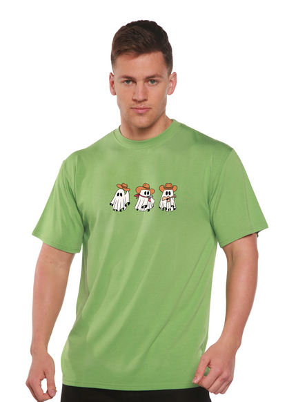 Cowboy Ghosts unisex bamboo viscose organic cotton graphic tee with 3 ghost cowboys on Tampa Home & Garden Store