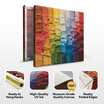Chroma Flow Wall Art canvas by Tailored Canvases with rainbow impasto brushstrokes on canvas on Tampa Home & Garden Store