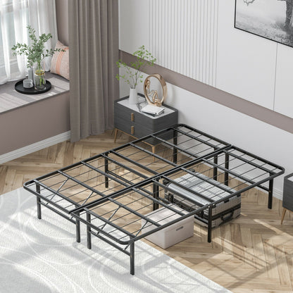 Base de cama de plataforma de metal plegable Twin/Full/Queen con montaje sin herramientas - Tamaño completo